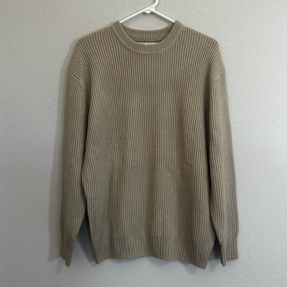 Zara Men's Beige Crewneck Sweater